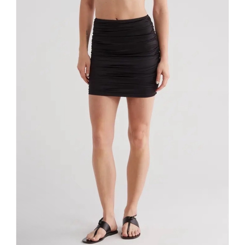 Good American Ruched Miniskirt Black Plus Size 5X New NWT